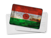 Blechpostkarte Flagge Niger 14x10 cm Flag of Niger Rost Deko Schild
