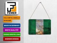 Blechpostkarte Flagge Nigeria 14x10 cm Flag of Nigeria Rost Deko Schild