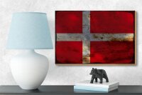 Holzschild Flagge Dänemark 18x12cm Flag of Denmark Rost