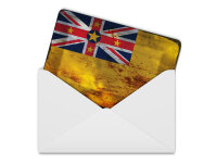 Blechpostkarte Flagge Niue 14x10 cm Flag of Niue Rost Deko Schild