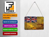 Blechpostkarte Flagge Niue 14x10 cm Flag of Niue Rost Deko Schild