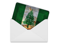 Blechpostkarte Flagge Norfolkinsel 14x10 cm Flag Rost Deko Schild