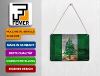 Blechpostkarte Flagge Norfolkinsel 14x10 cm Flag Rost Deko Schild