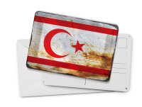 Blechpostkarte Flagge Nordzypern 14x10 cm Flag Rost Deko Schild