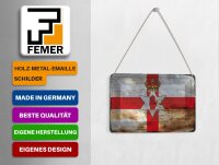 Blechpostkarte Flagge Nordirland 14x10 cm Flag Rost Deko Schild