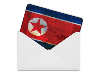 Blechpostkarte Flagge Nordkorea 14x10 cm North Korea Rost Deko Schild