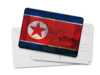 Blechpostkarte Flagge Nordkorea 14x10 cm North Korea Rost Deko Schild