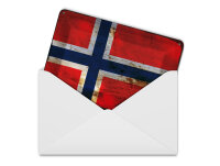Blechpostkarte Flagge Norwegen 14x10 cm Flag Norway Rost Deko Schild
