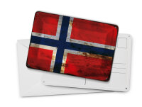 Blechpostkarte Flagge Norwegen 14x10 cm Flag Norway Rost Deko Schild