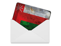 Blechpostkarte Flagge Oman 14x10 cm Flag of Oman Rost Deko Schild