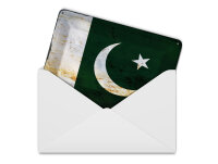 Blechpostkarte Flagge Pakistan 14x10 cm Flag of Pakistan Rost Deko Schild