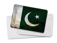 Blechpostkarte Flagge Pakistan 14x10 cm Flag of Pakistan Rost Deko Schild