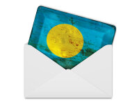 Blechpostkarte Flagge Palau 14x10 cm Flag of Palau Rost Deko Schild