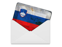 Blechpostkarte Flagge Slowenien 14x10 cm Flag Slovenia Rost Deko Schild