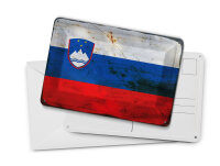 Blechpostkarte Flagge Slowenien 14x10 cm Flag Slovenia Rost Deko Schild