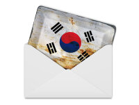 Blechpostkarte Flagge Südkorea 14x10cm Flag South Korea Rost Deko Schild