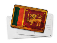 Blechpostkarte Flagge Sri Lanka 14x10 cm Flag Sri Lanka Rost Deko Schild