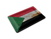 Blechpostkarte Flagge Sudan 14x10 cm Flag of Sudan Rost Deko Schild