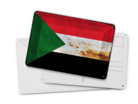 Blechpostkarte Flagge Sudan 14x10 cm Flag of Sudan Rost Deko Schild