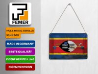 Blechpostkarte Flagge Swasiland 14x10 cm Flag Eswatini Rost Deko Schild