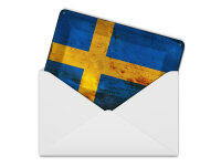 Blechpostkarte Flagge Schweden 14x10 cm Flag of Sweden Rost Deko Schild