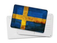 Blechpostkarte Flagge Schweden 14x10 cm Flag of Sweden Rost Deko Schild