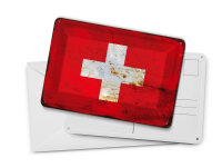 Blechpostkarte Flagge Schweiz 14x10 cm Flag Switzerland Rost Deko Schild