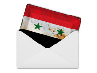 Blechpostkarte Flagge Syrien 14x10 cm Flag of Syria Rost Deko Schild