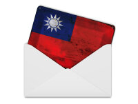 Blechpostkarte Flagge China 14x10 cm Flag of Taiwan Rost Deko Schild