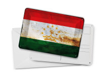 Blechpostkarte Flagge Tadschikistan 14x10 cm Tajikistan Rost Deko Schild