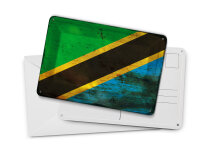 Blechpostkarte Flagge Tansania 14x10 cm Flag of Tanzania Rost Deko Schild