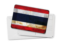 Blechpostkarte Flagge Thailand 14x10 cm Flag of Thailand Rost Deko Schild