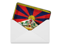 Blechpostkarte Flagge Tibet 14x10 cm Flag of Tibet Rost Deko Schild