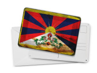 Blechpostkarte Flagge Tibet 14x10 cm Flag of Tibet Rost Deko Schild