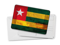 Blechpostkarte Flagge Togo 14x10 cm Flag of Togo Rost Deko Schild