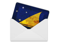 Blechpostkarte Flagge Tokelau 14x10 cm Flag of Tokelau Rost Deko Schild