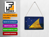 Blechpostkarte Flagge Tokelau 14x10 cm Flag of Tokelau Rost Deko Schild