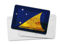 Blechpostkarte Flagge Tokelau 14x10 cm Flag of Tokelau Rost Deko Schild