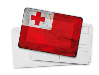 Blechpostkarte Flagge Tonga 14x10 cm Flag of Tonga Rost Deko Schild