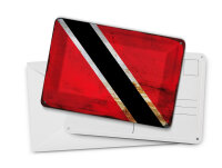 Blechpostkarte Flagge Trinidad und Tobago 14x10 cm Flag Rost Deko Schild