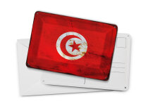 Blechpostkarte Flagge Tunesien 14x10 cm Flag of Tunisia Rost Deko Schild