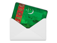 Blechpostkarte Flagge Turkmenistan 14x10 cm Turkmenistan Rost Deko Schild