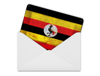 Blechpostkarte Flagge Uganda 14x10 cm Flag of Uganda Rost Deko Schild