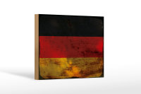 Holzschild Flagge Deutschland 18x12 cm Flag Germany Rost...