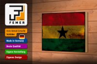 Holzschild Flagge Ghana 18x12 cm Flag of Ghana Rost Dekoration