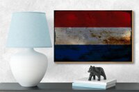 Holzschild Flagge Niederlande 18x12 cm Netherlands Rost Dekoration