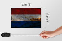 Holzschild Flagge Niederlande 18x12 cm Netherlands Rost Dekoration
