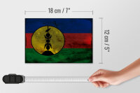 Holzschild Flagge Neukaledonien 18x12 cm Flag Rost Dekoration