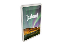 Blechpostkarte Reise 10x14 cm Island Retro Polarlicht