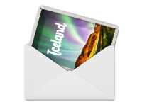 Blechpostkarte Reise 10x14 cm Island Retro Polarlicht